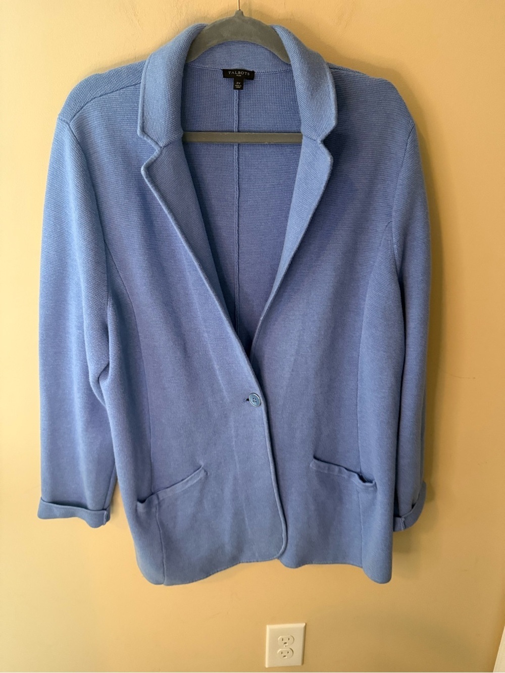Talbots Notched Collar Sweater Blazer blue size 2X